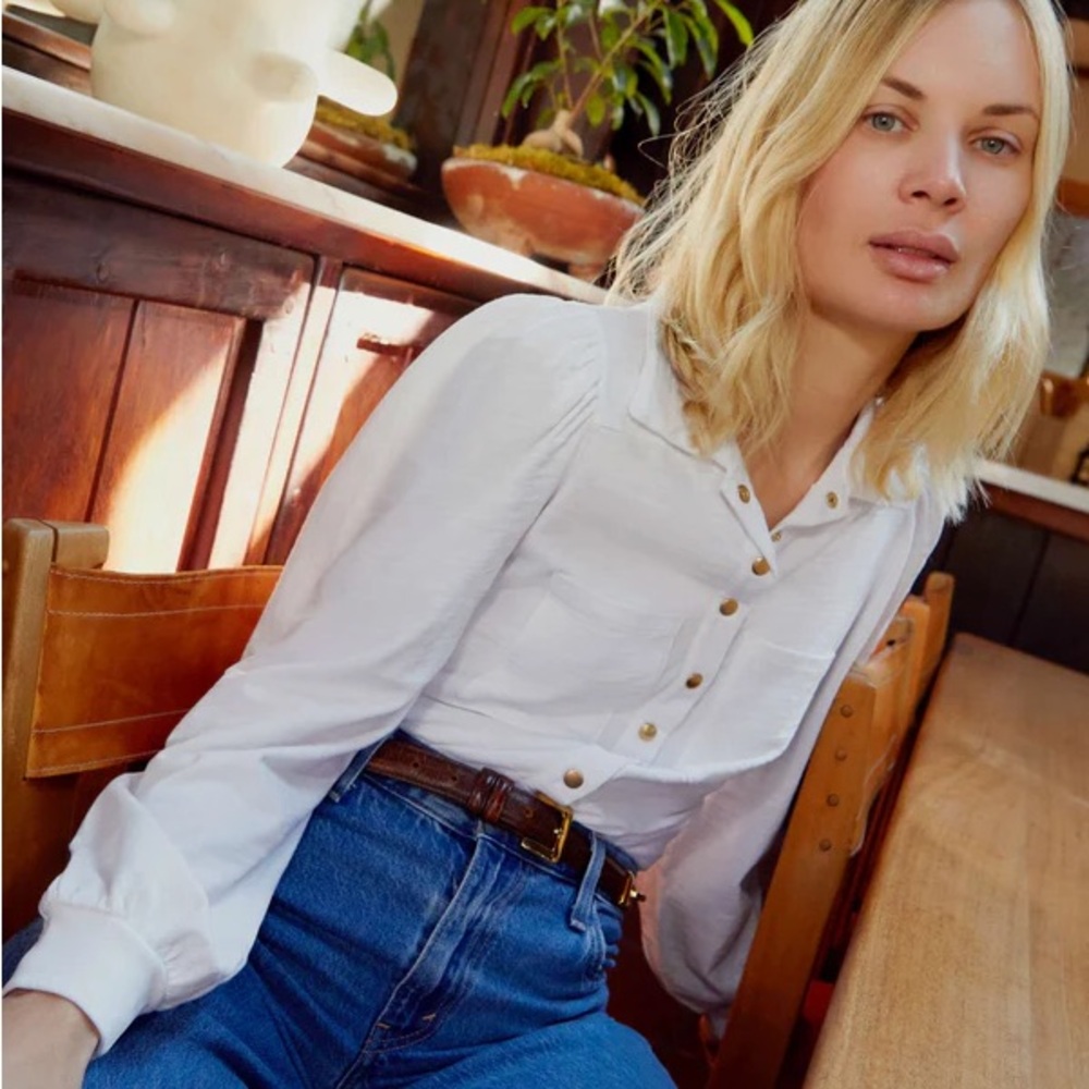 Nation LTD white long sleeve top